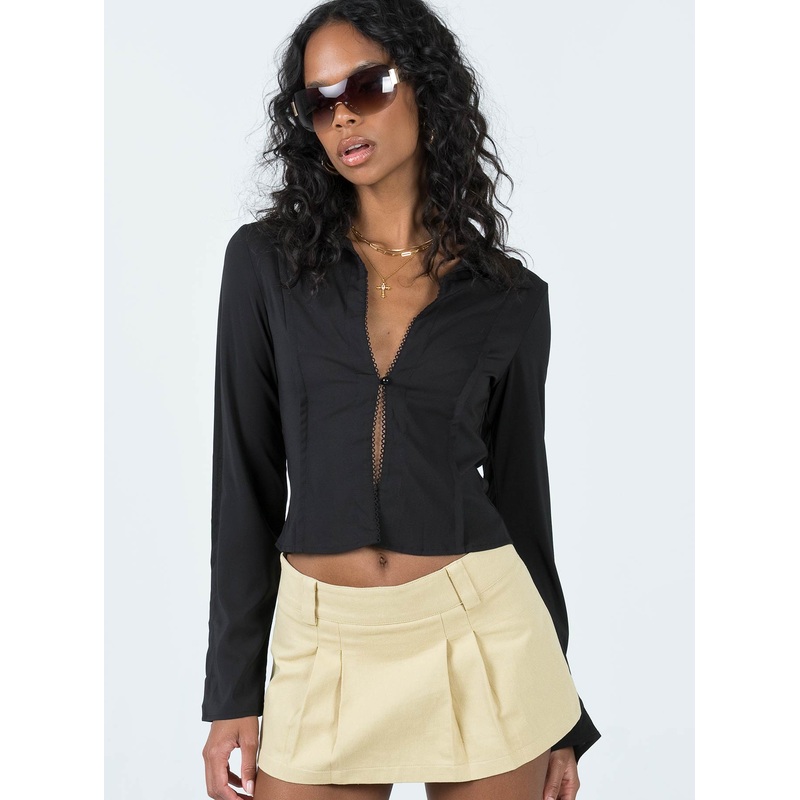Damson Long Sleeve Top Black