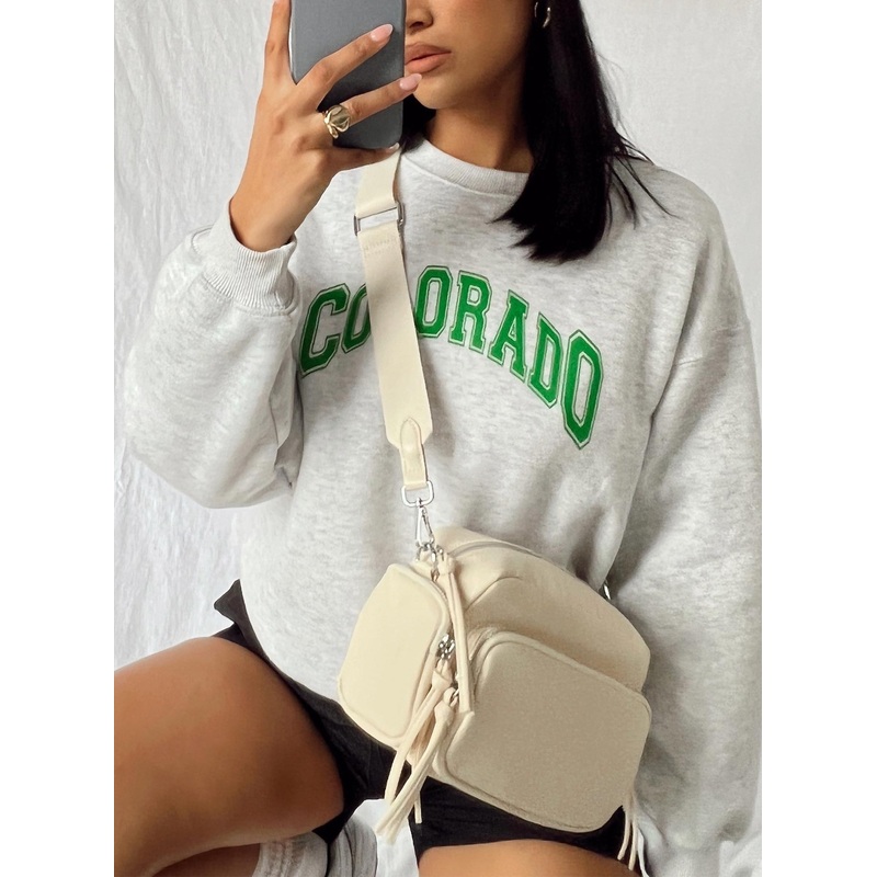 Lonnie Eco Nylon Crossbody Bag Beige