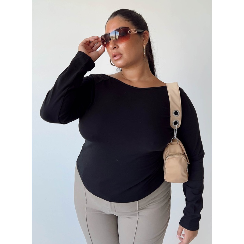 Rixie Long Sleeve Top Black Curve