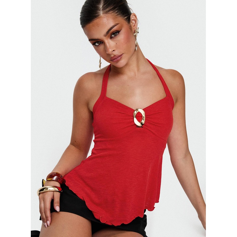 Attina Hardware Detail Top Red