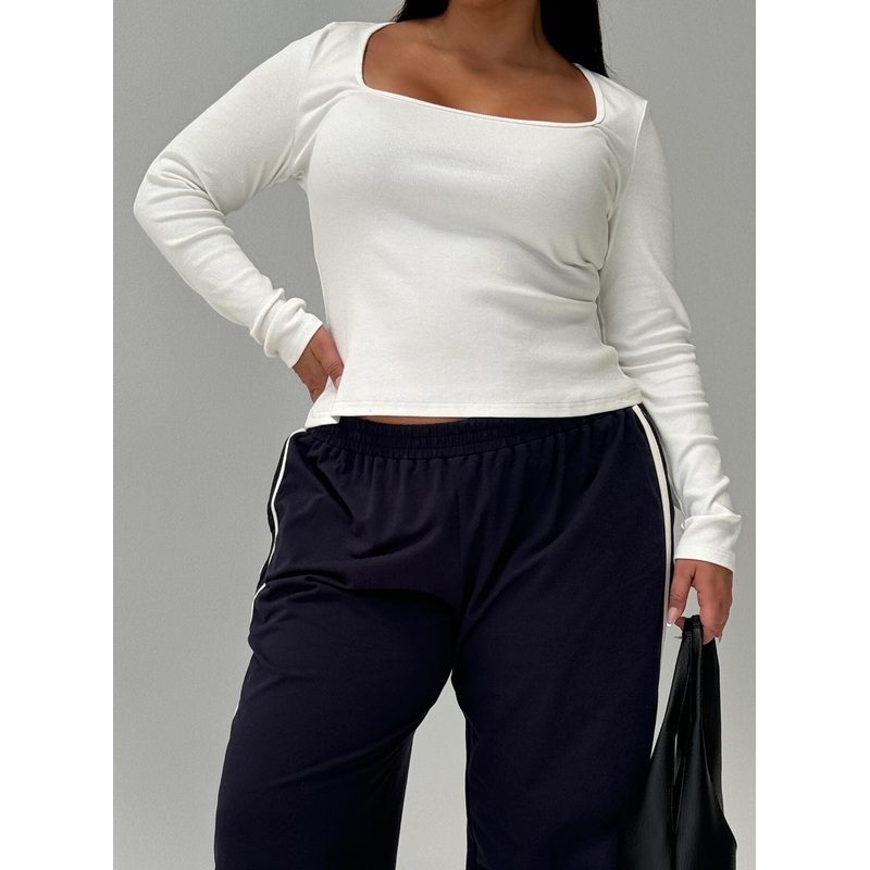Baseline Long Sleeve Top White Curve