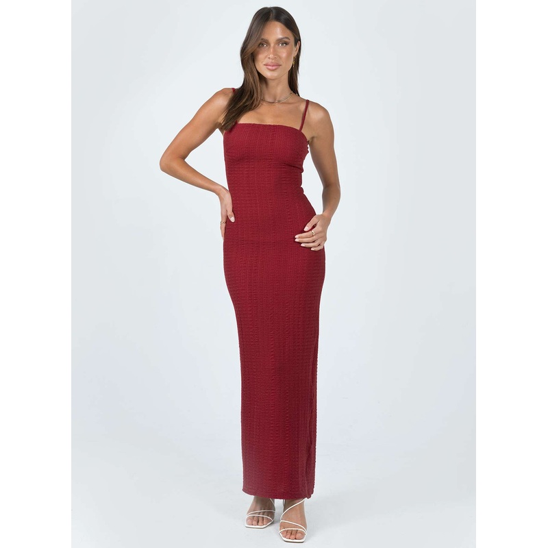 Buella Midi Dress Burgundy