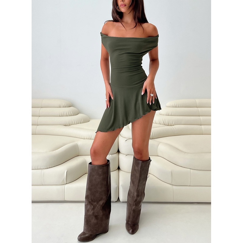 I Attract It Cowl Halter Playsuit Green
