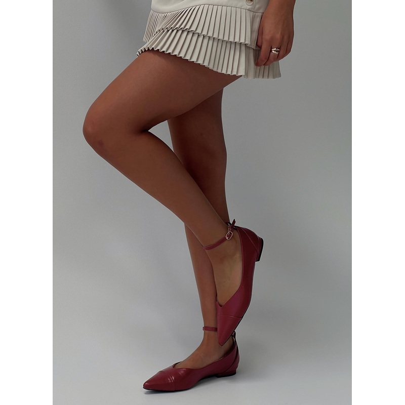 Oliny Ballet Flats Burgundy