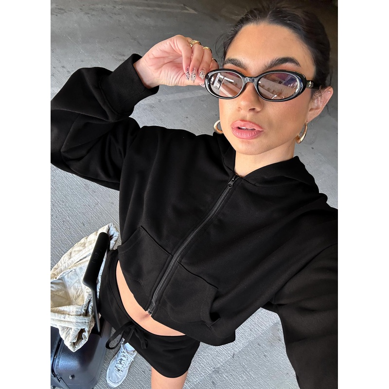 Revive Zip Through Hoodie Black