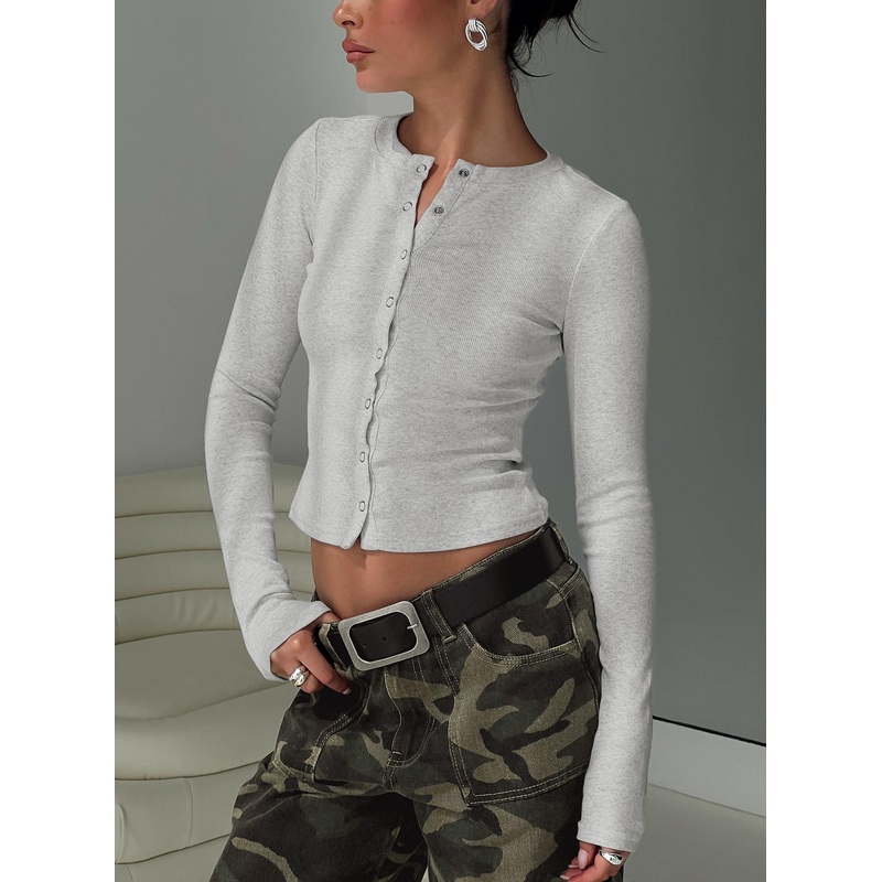 Sandra Dee Knit Top Grey Marle