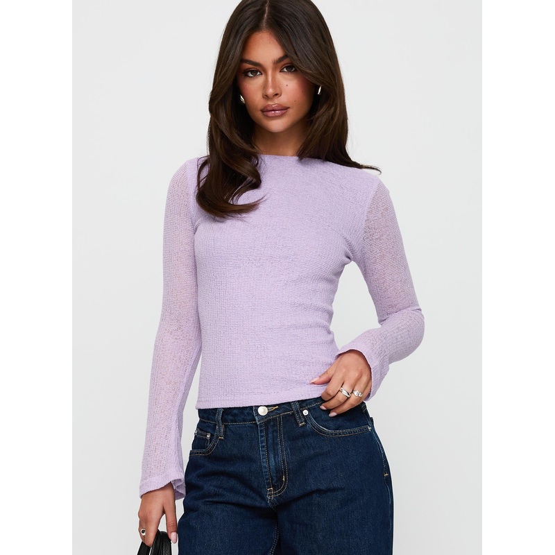 See You Soon Long Sleeve Top Purple