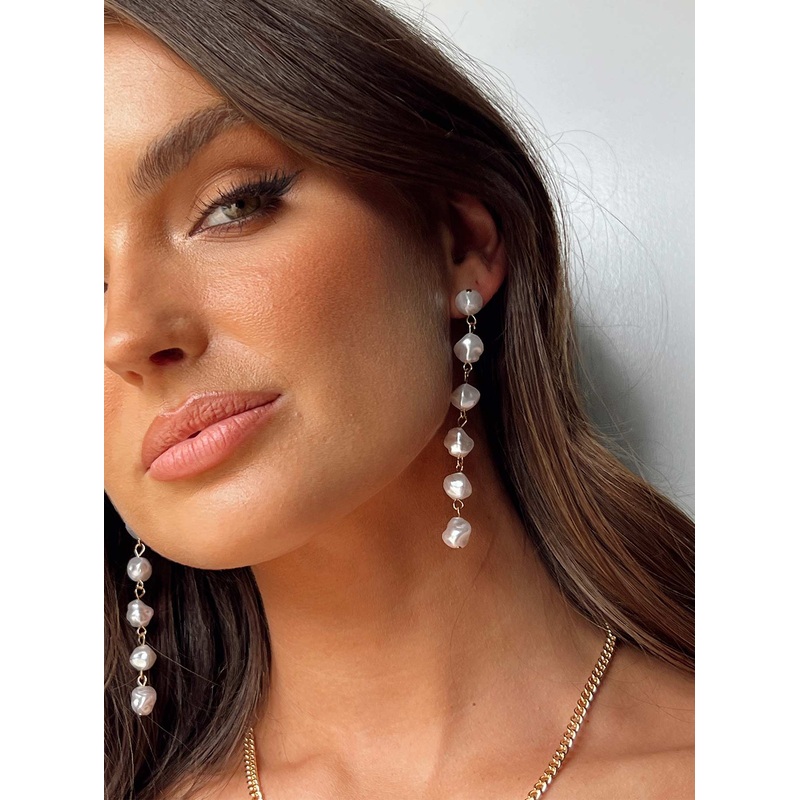 Zelaya Pearl Earrings Gold / White