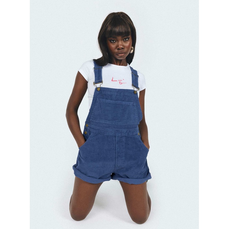 Kacey Short Overalls Navy Cord
