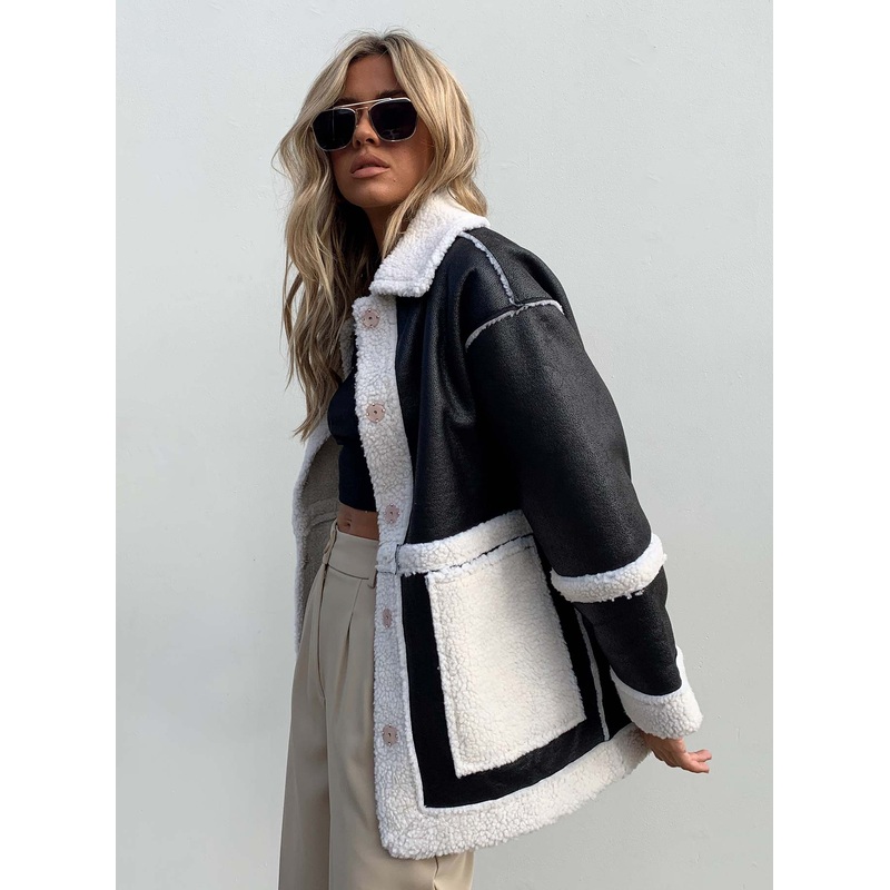 Lexie Faux Leather Jacket Black