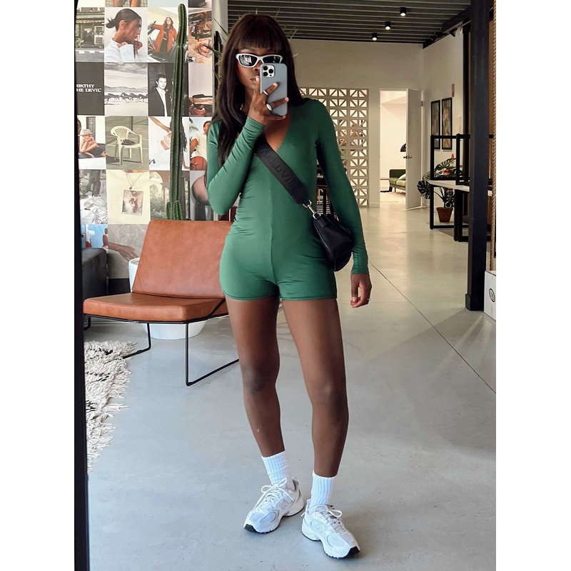 The Beau Romper Green