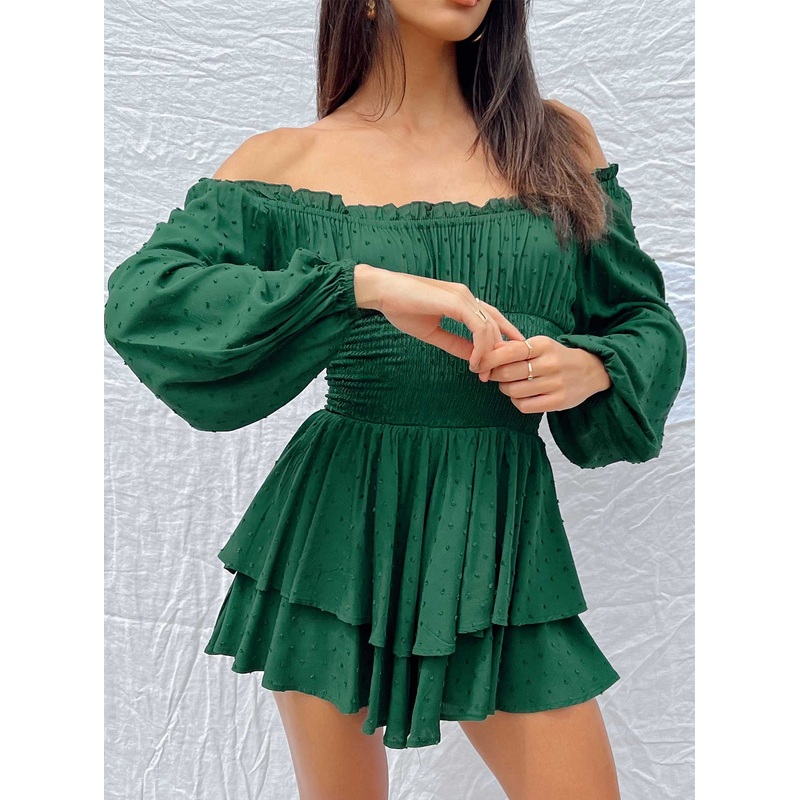 The Love Galore Long Sleeve Romper Green