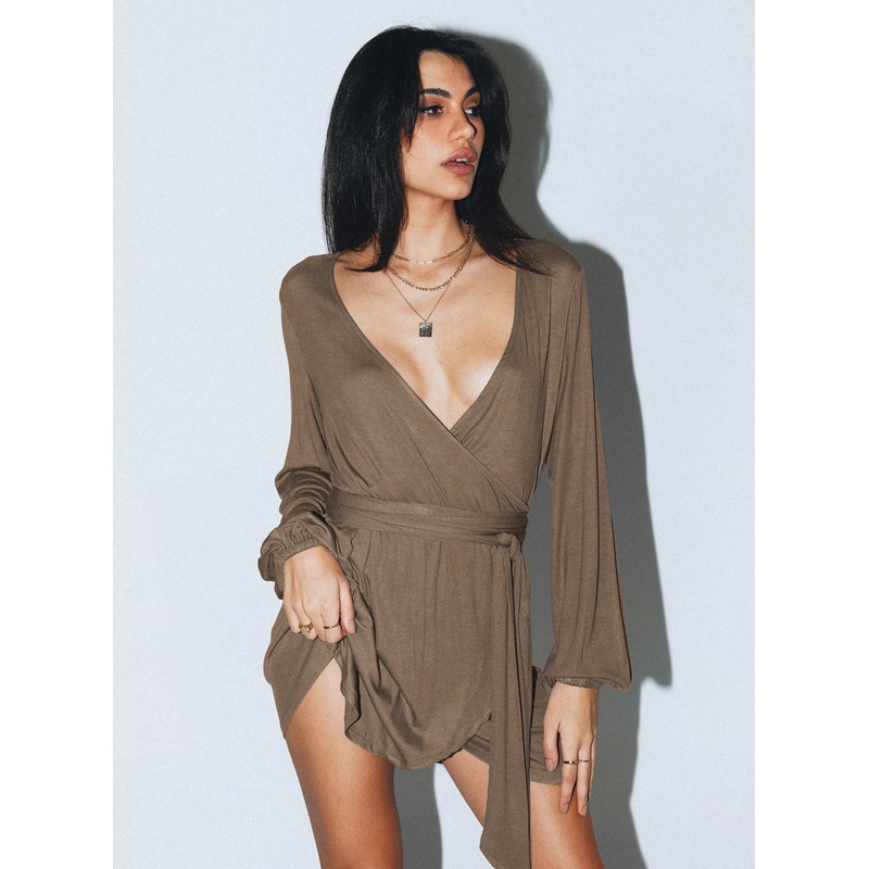 Antonia Mini Dress Brown