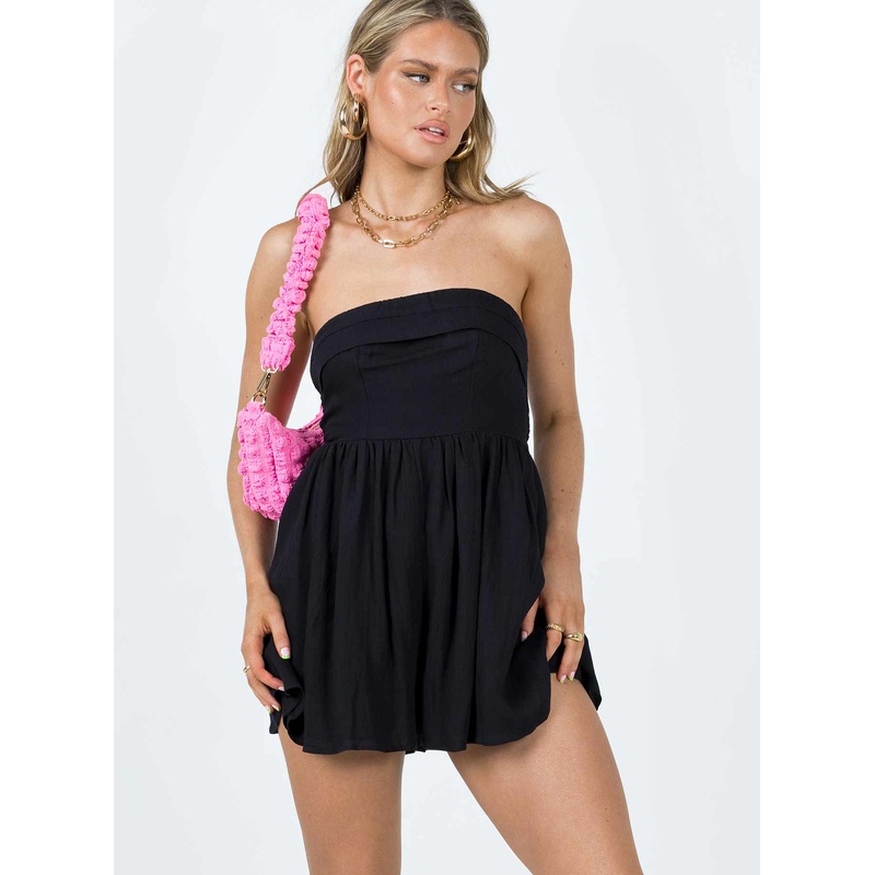 Beau Strapless Romper Black