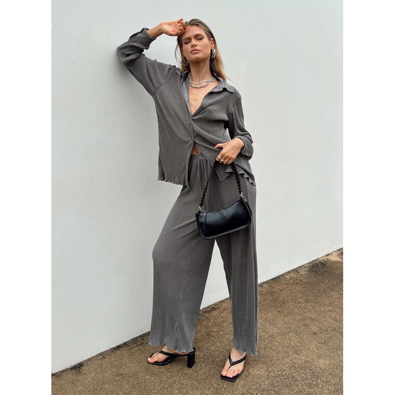 Cartmore Plisse Pants Charcoal