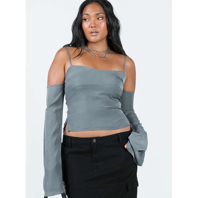Cold Shoulder Top Slate