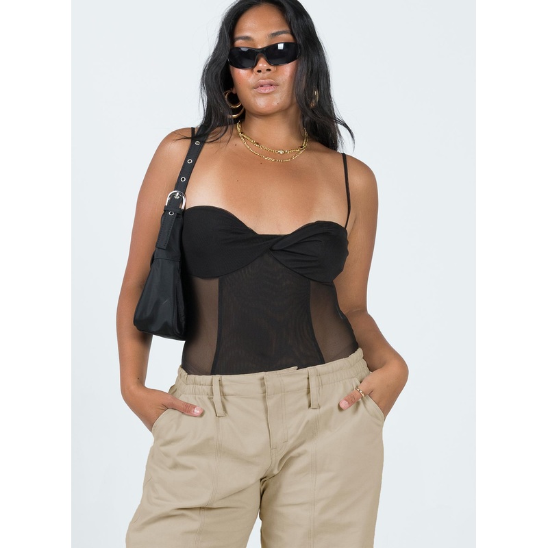 Dagallo Mesh Bodysuit Black