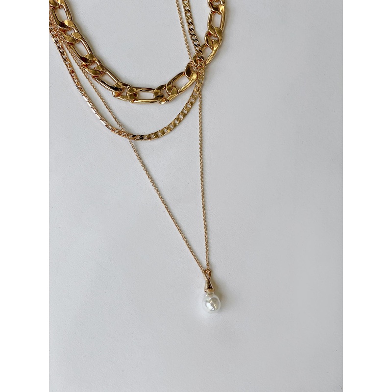 Harney Pearl Drop Necklace Gold / White