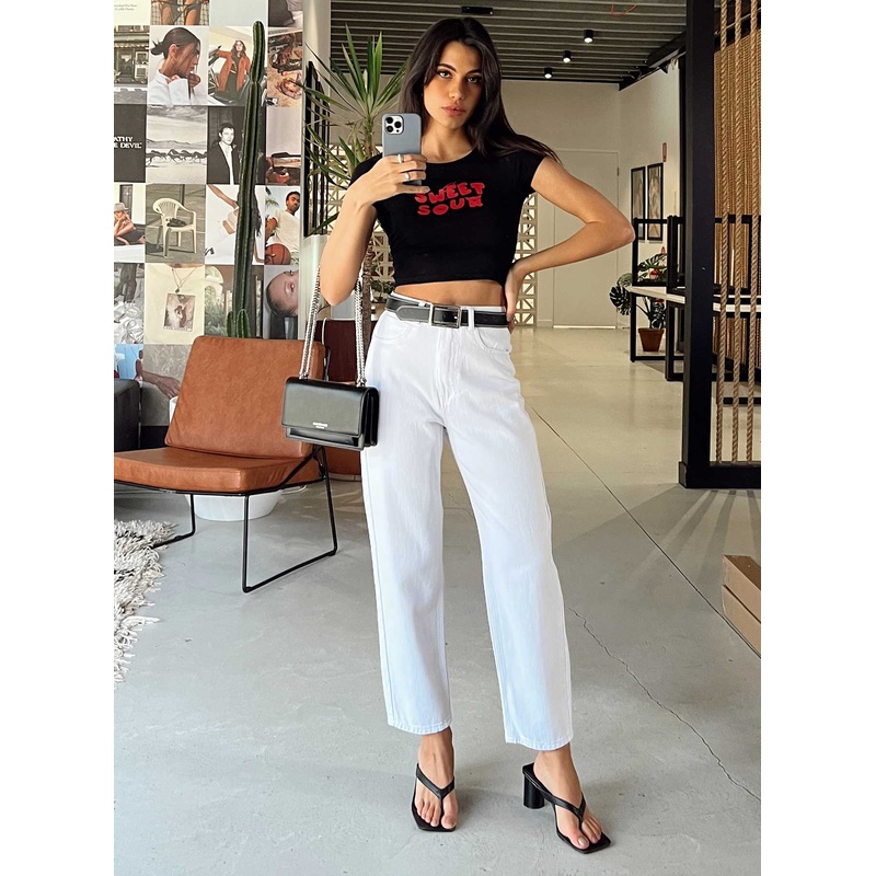Leta Straight Leg Denim Jeans White