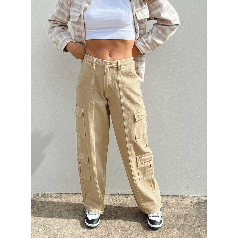 Locksley Cargo Jeans Beige