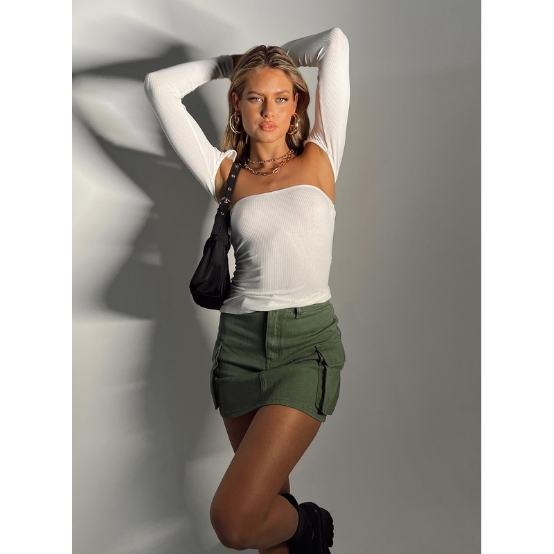 Myrtle Cargo Mini Skirt Khaki