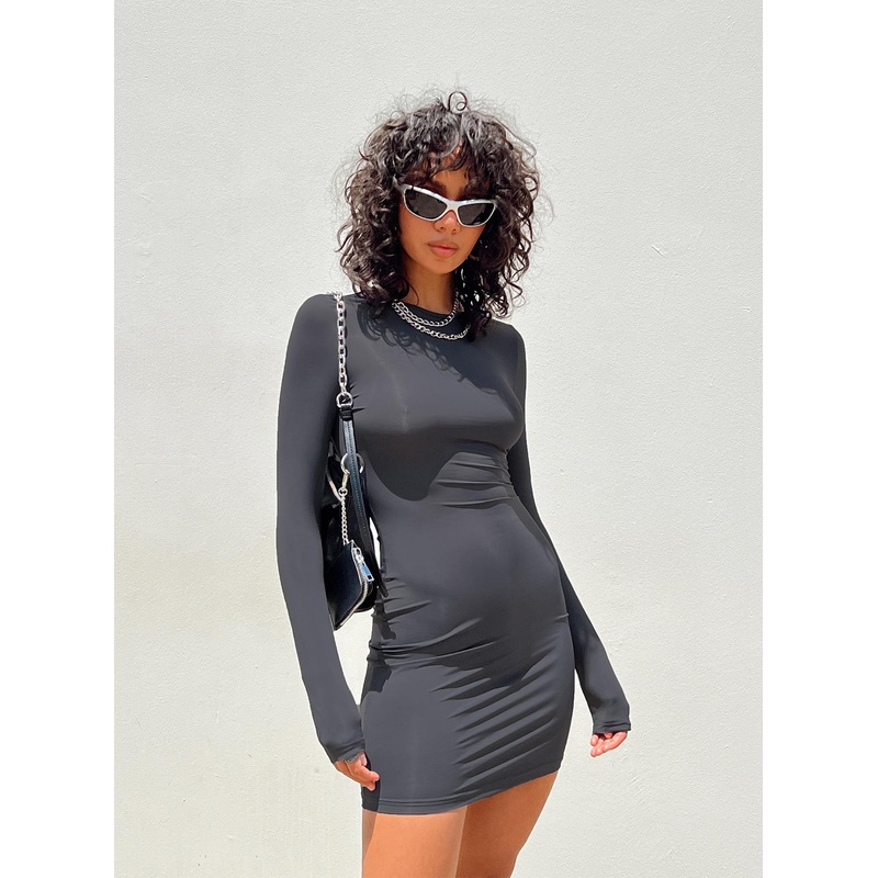 Analisa Long Sleeve Mini Dress Slate