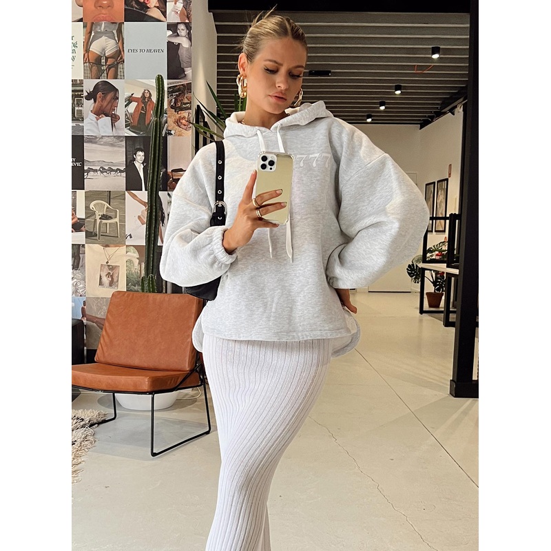 Angel Number 777 Hoodie Grey