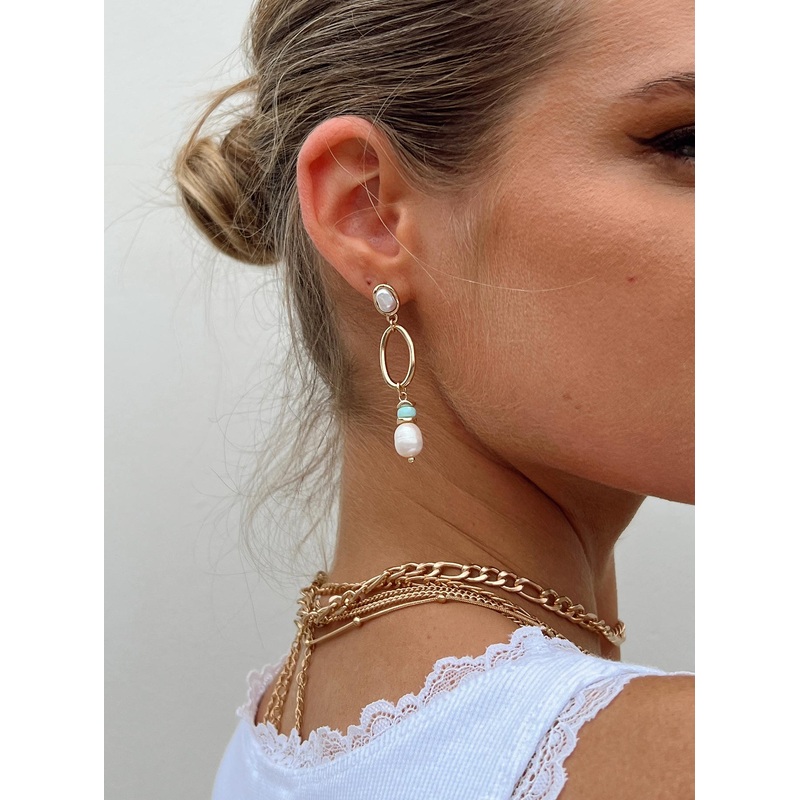 Barnett Pearl Earrings Gold