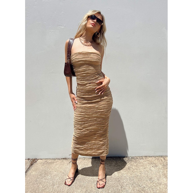 Cecile Maxi Skirt Beige