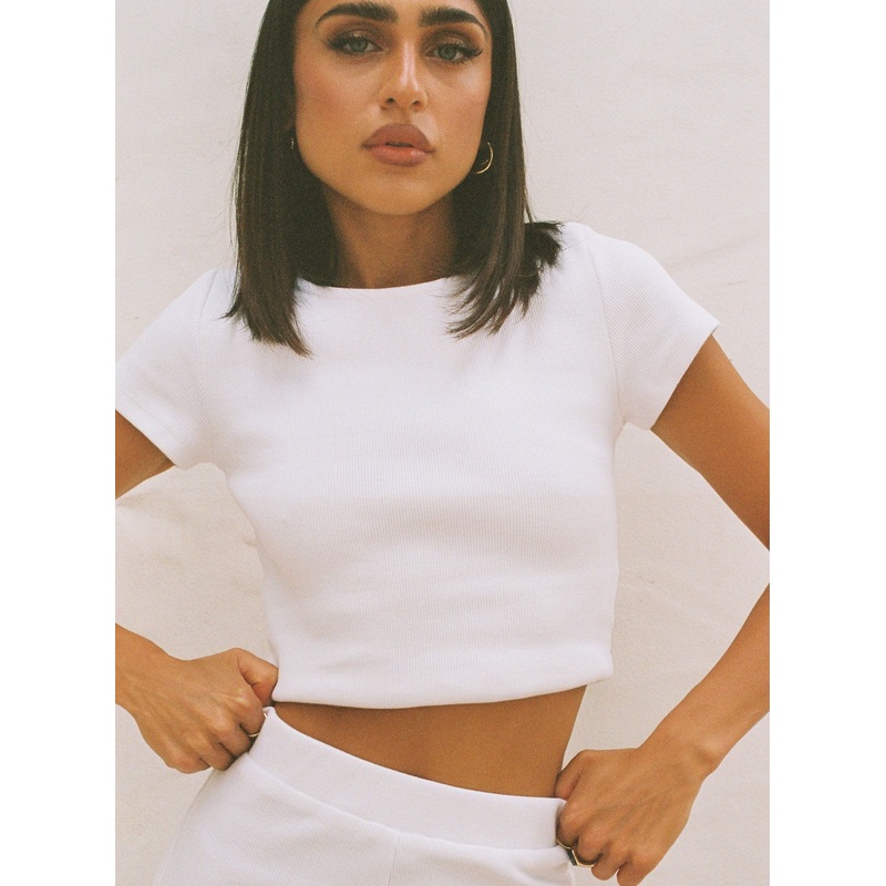 Classic Crop Tee White Petite