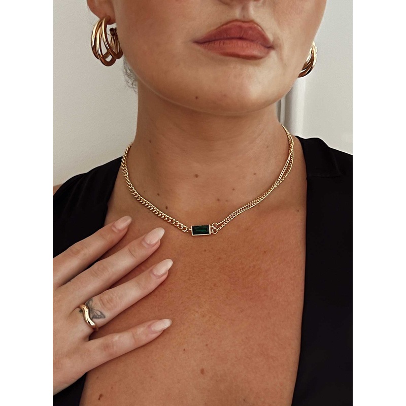 Etienne Necklace Gold / Green