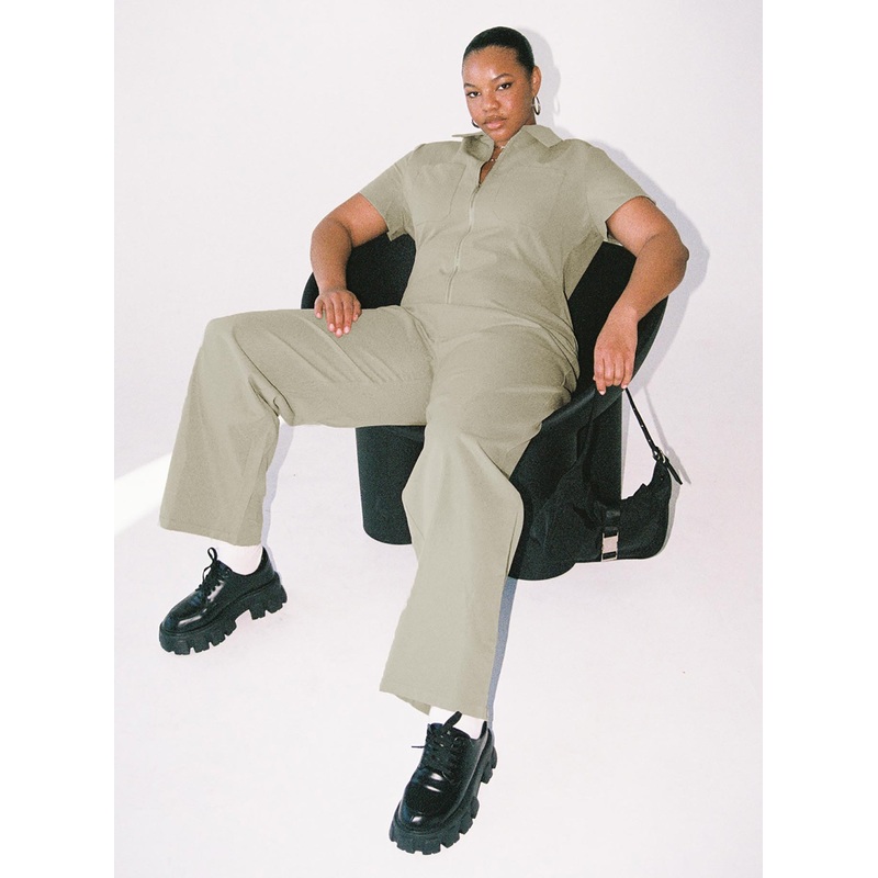 Loretta Jumpsuit Khaki Curve
