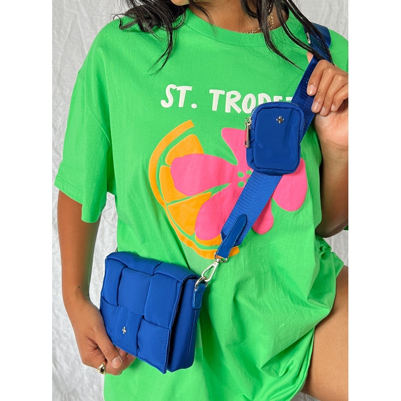 Peta & Jain Vespa Crossbody Nylon Bag Blue
