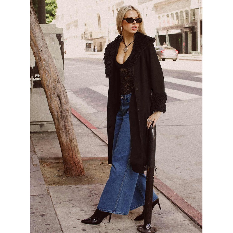 After Party Shearling Jacket Black
