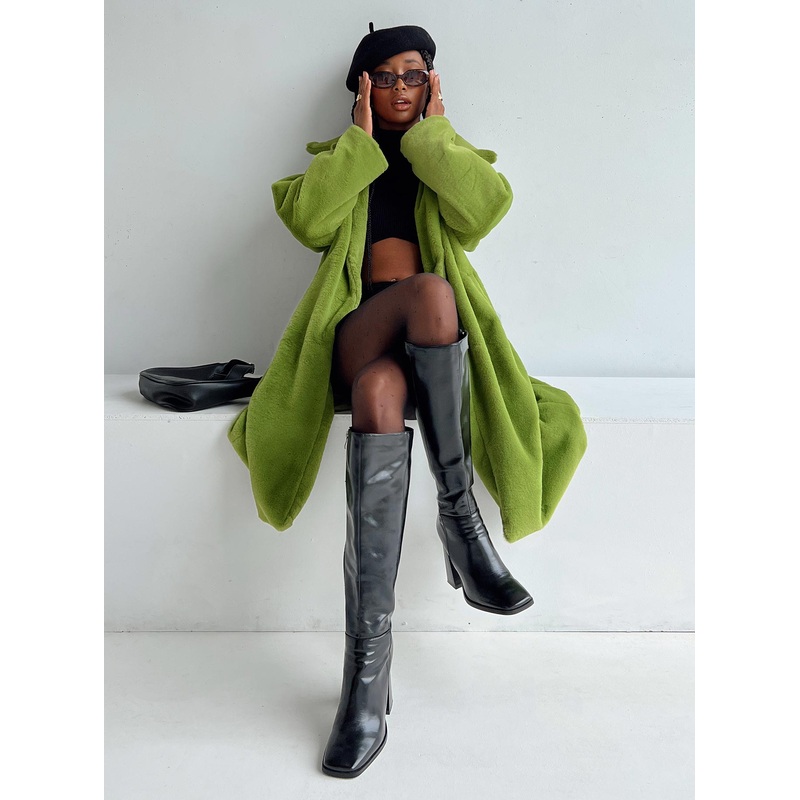 Bruce Faux Fur Coat Green