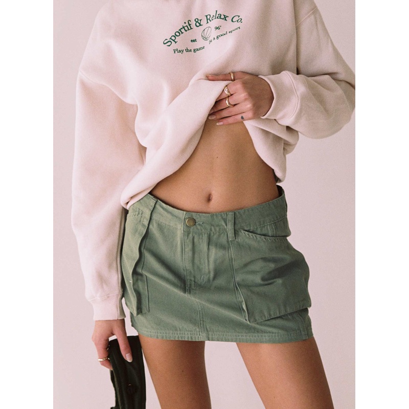 Leni Cargo Mini Skirt Khaki