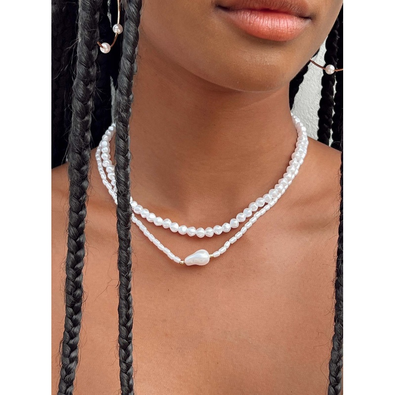 Misuraca Pearl Necklace Set Gold