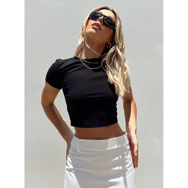 Skordi Tie Up Top Black
