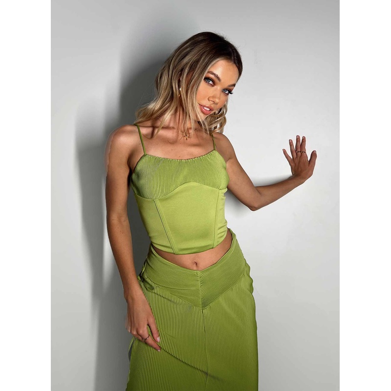 Topakas Plisse Corset Green