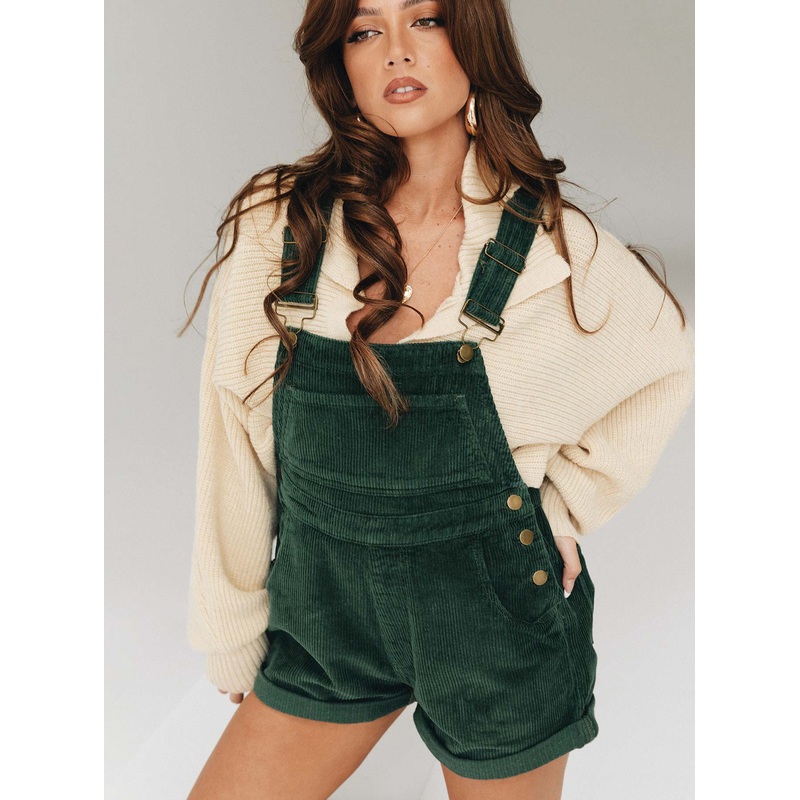 Kacey Short Overalls Khaki Petite