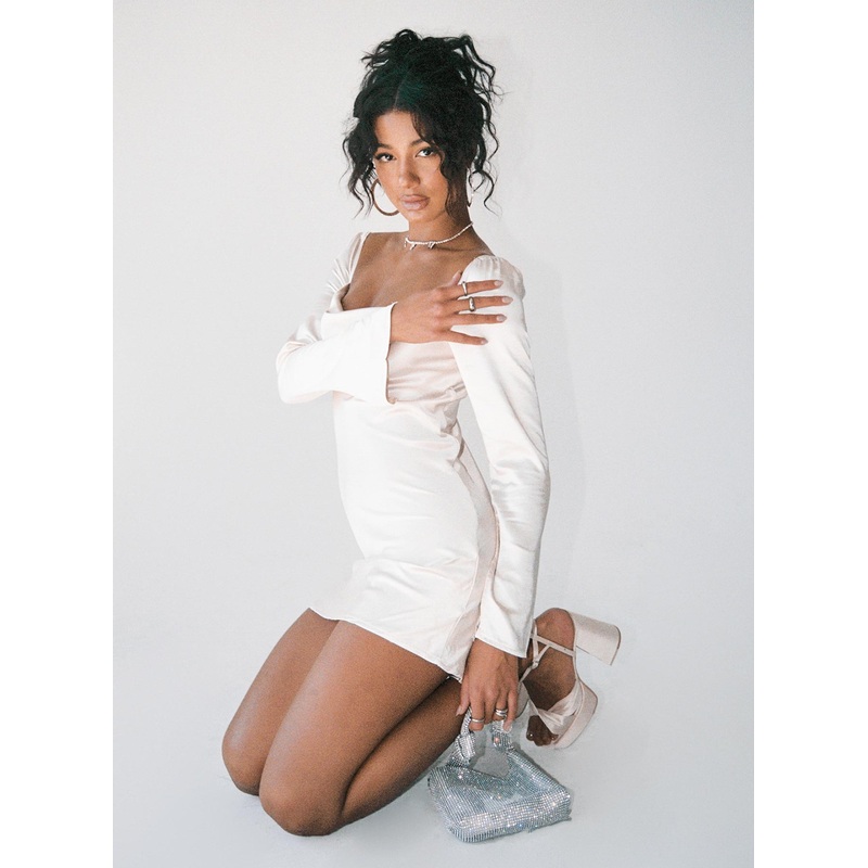 Star Power Mini Dress Champagne