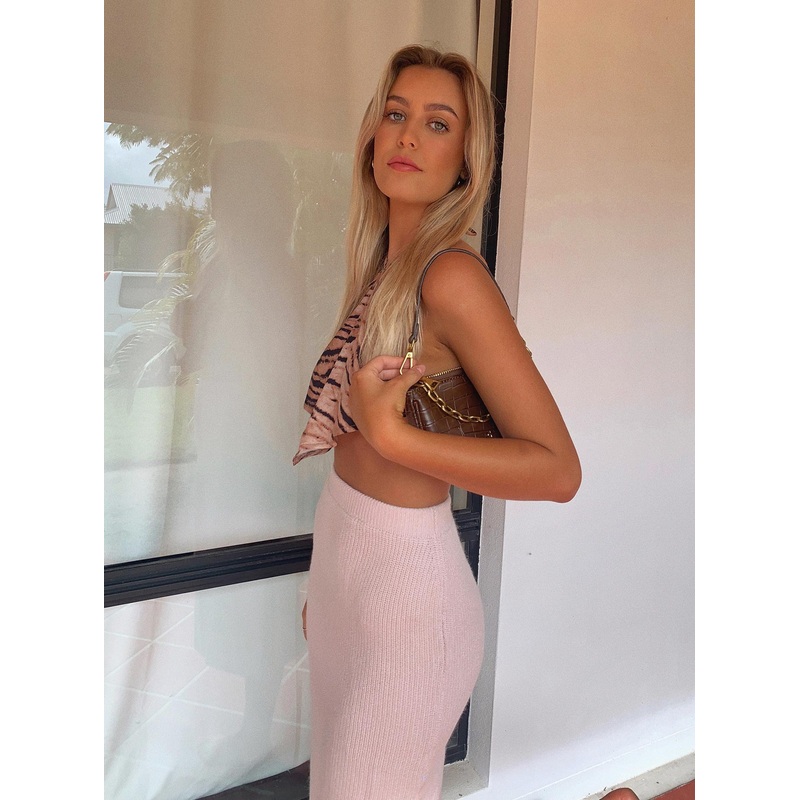 Zanna Midi Skirt Nude Pink