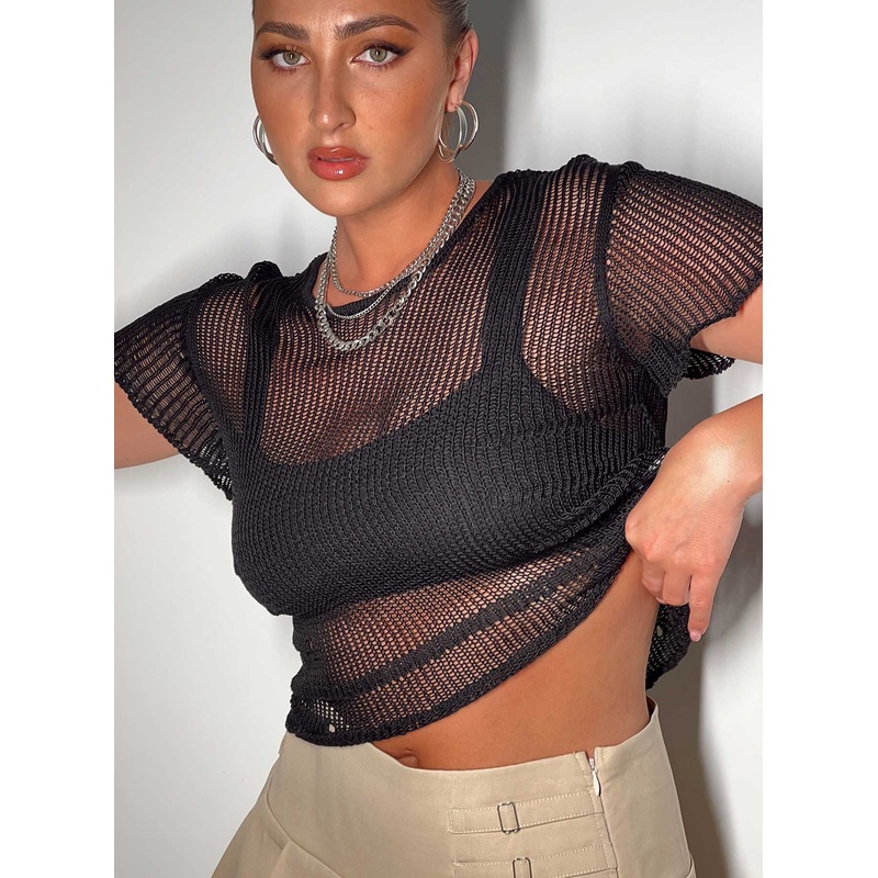 Zeder Sheer Top Black