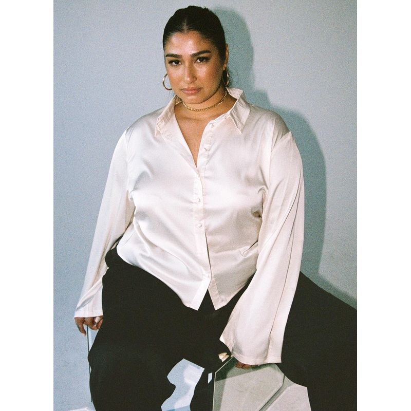 Anni Satin Shirt Cream Curve