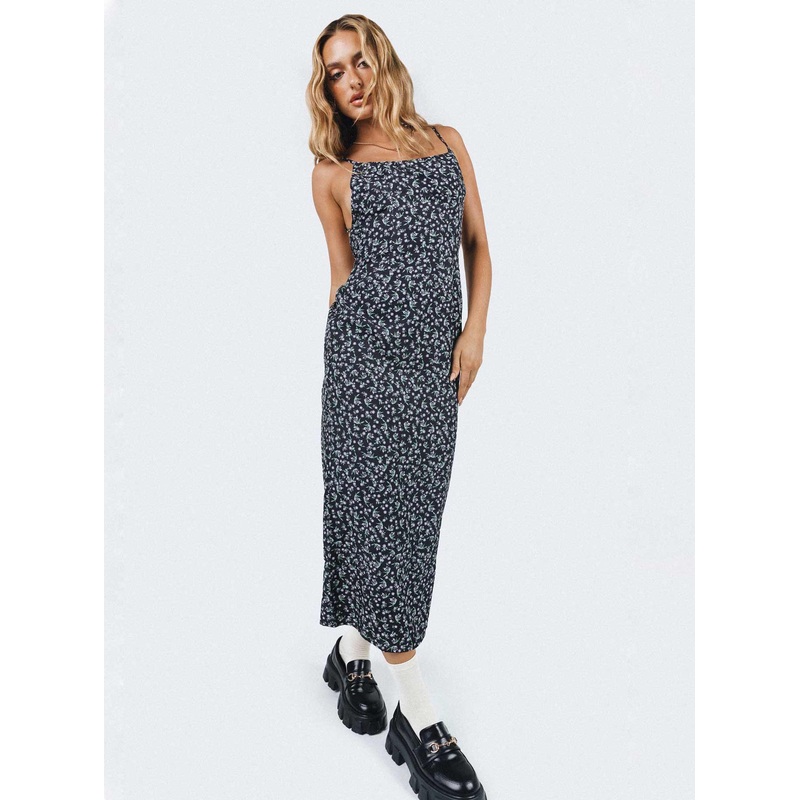 Arkana Maxi Dress Black Floral