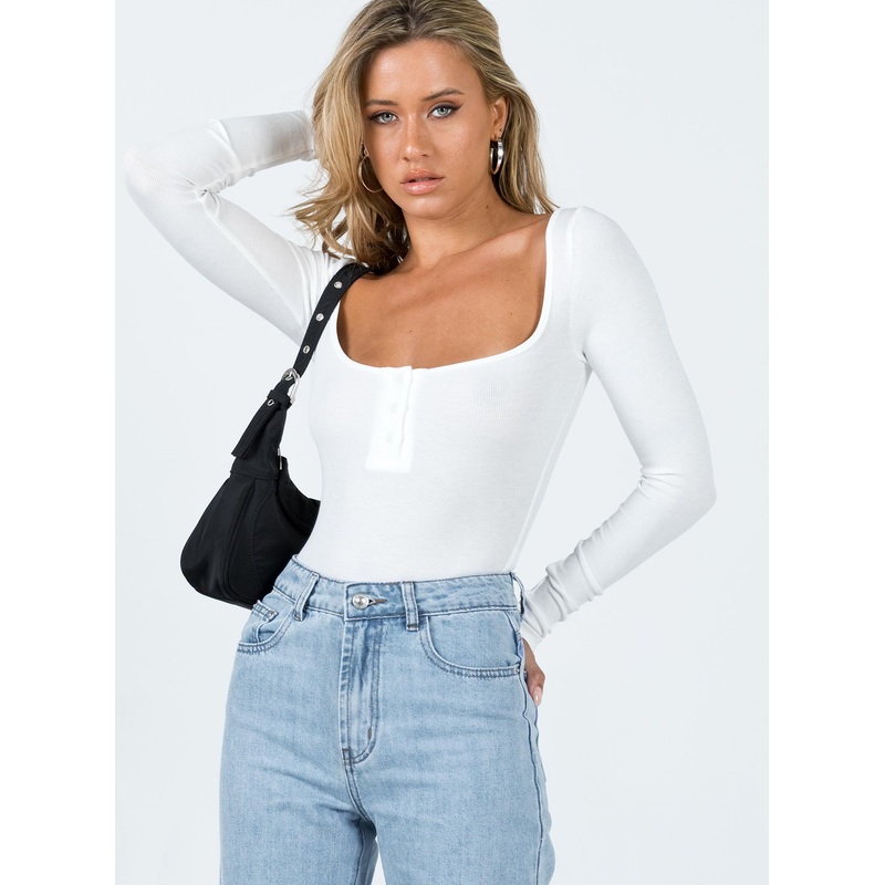 Ballard Long Sleeve Bodysuit White