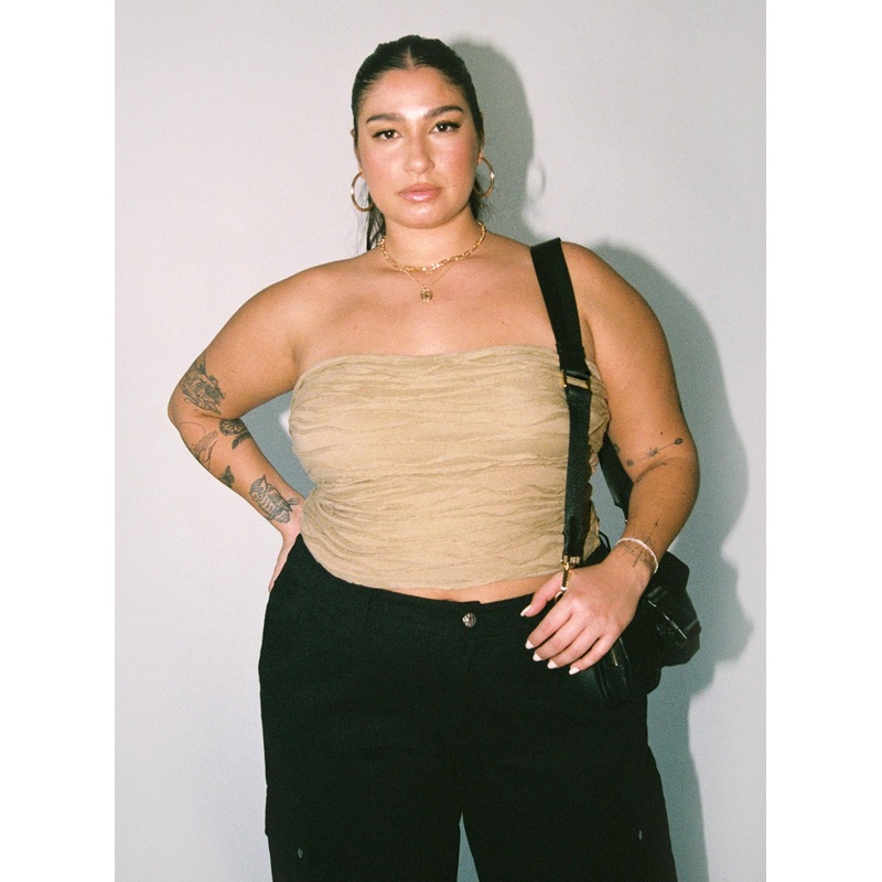 Cecile Strapless Top Mushroom Curve