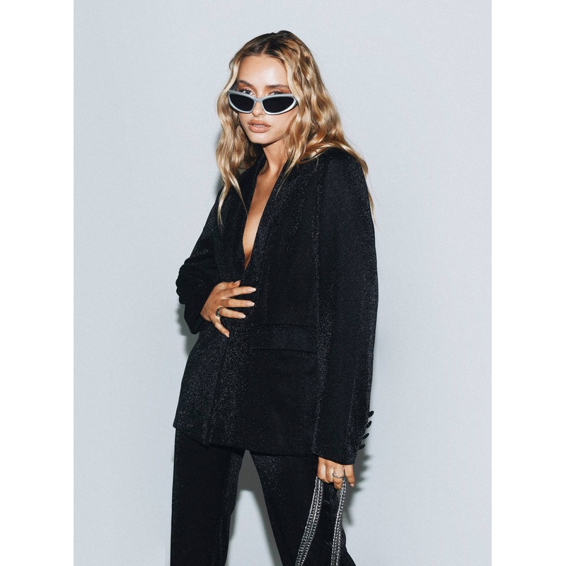 Croft Blazer Jacket Black Glitter