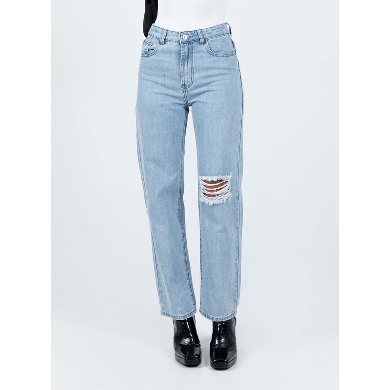 Delmore Straight Leg Jeans Mid Wash Denim