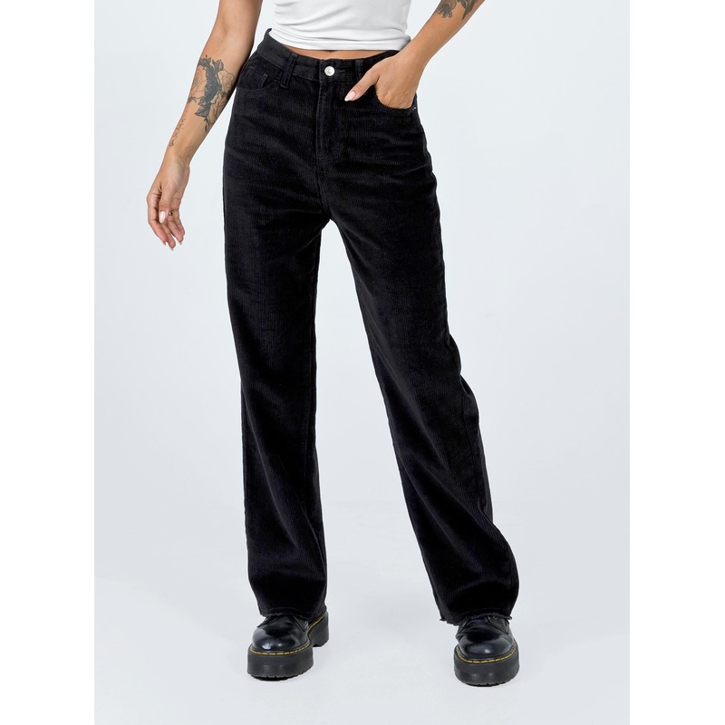 Kalinda Jeans Black Cord